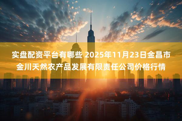 实盘配资平台有哪些 2025年11月23日金昌市金川天然农产品发展有限责任公司价格行情